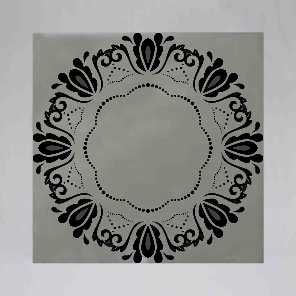 New Product Round frame with floral elements and arabesques (Mirror Art print)  - Andrew Lee Home and Living