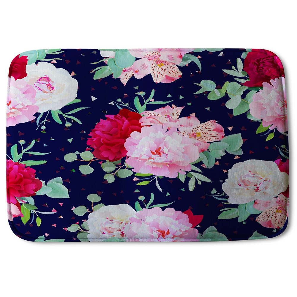 New Product Roses on Navy (Bath Mat)  - Andrew Lee Home and Living