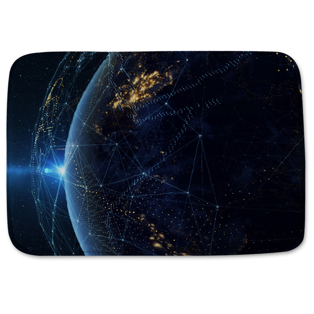 Bathmat - New Product Connection lines Around Earth Globe (Bath mats)  - Andrew Lee Home and Living