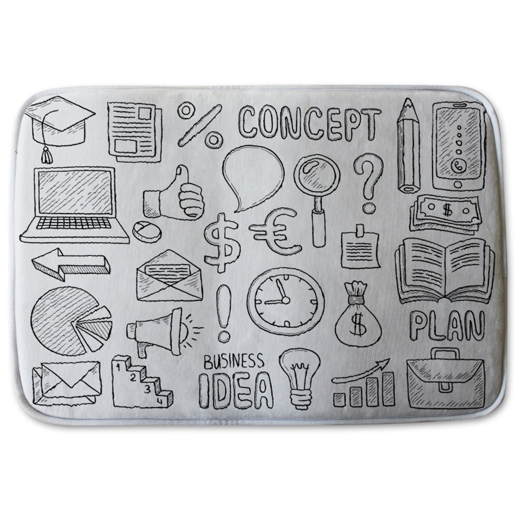Bathmat - New Product Business doodles (Bath mats)  - Andrew Lee Home and Living