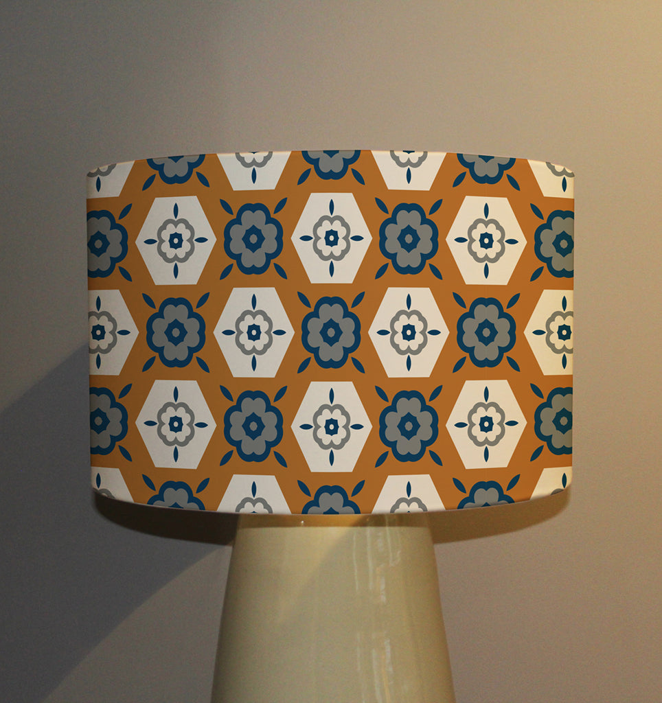 New Product Rust orange background with gray, navy blue and beige (Ceiling & Lamp Shade)  - Andrew Lee Home and Living