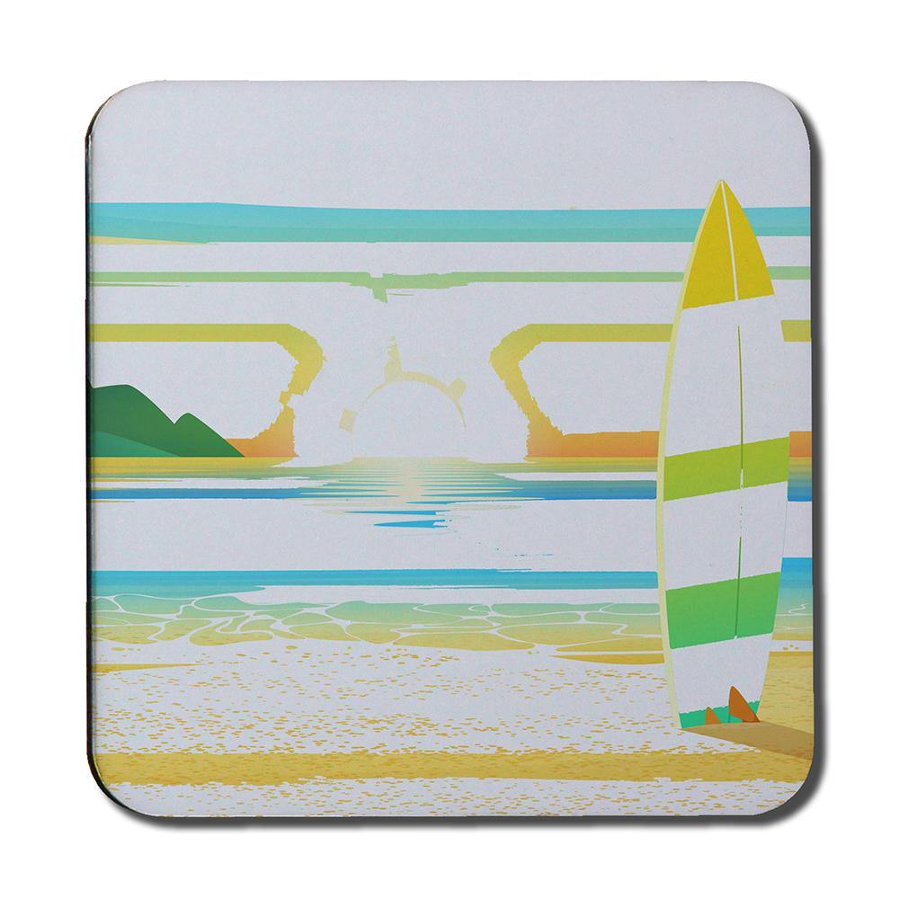 Surf Board On Beach (Coaster) - Andrew Lee Home and Living