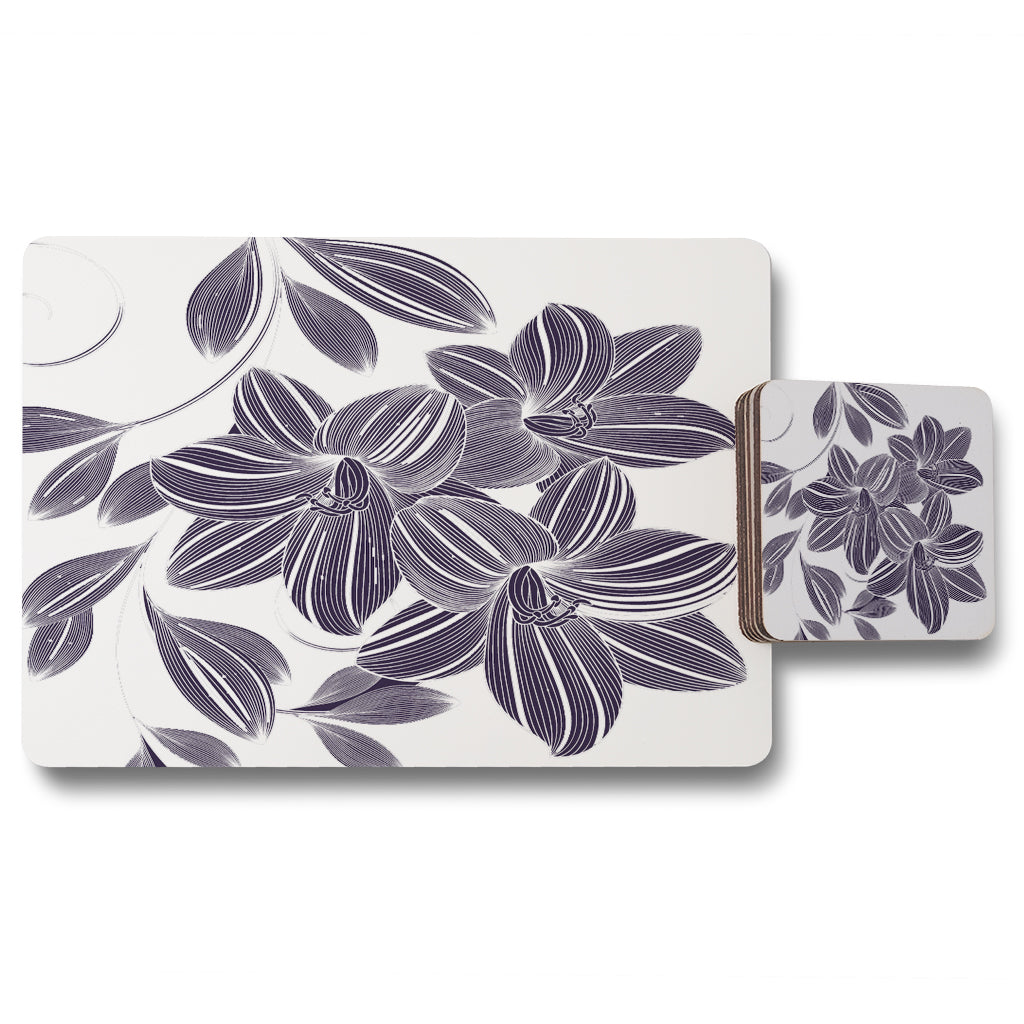 New Product Orchids (Placemat & Coaster Set)  - Andrew Lee Home and Living