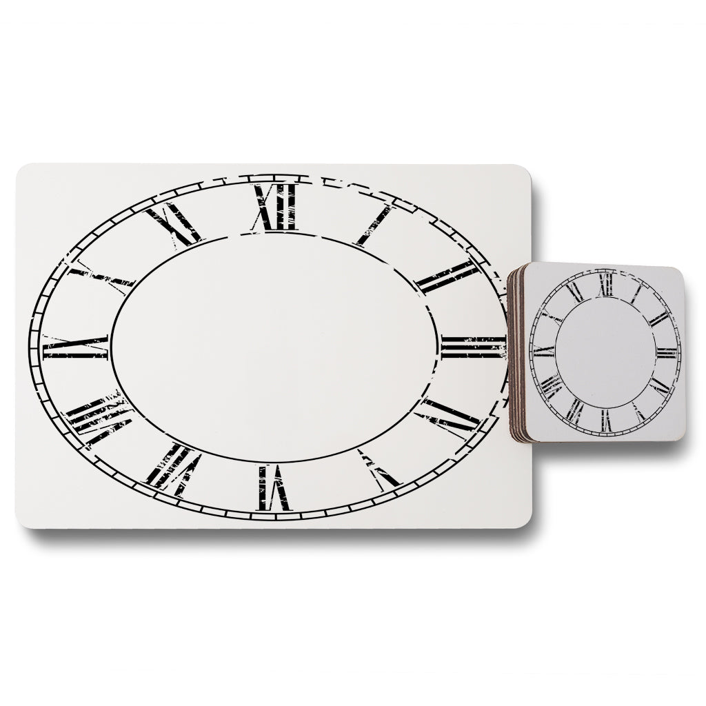 New Product Roman Numeral Clock (Placemat & Coaster Set)  - Andrew Lee Home and Living