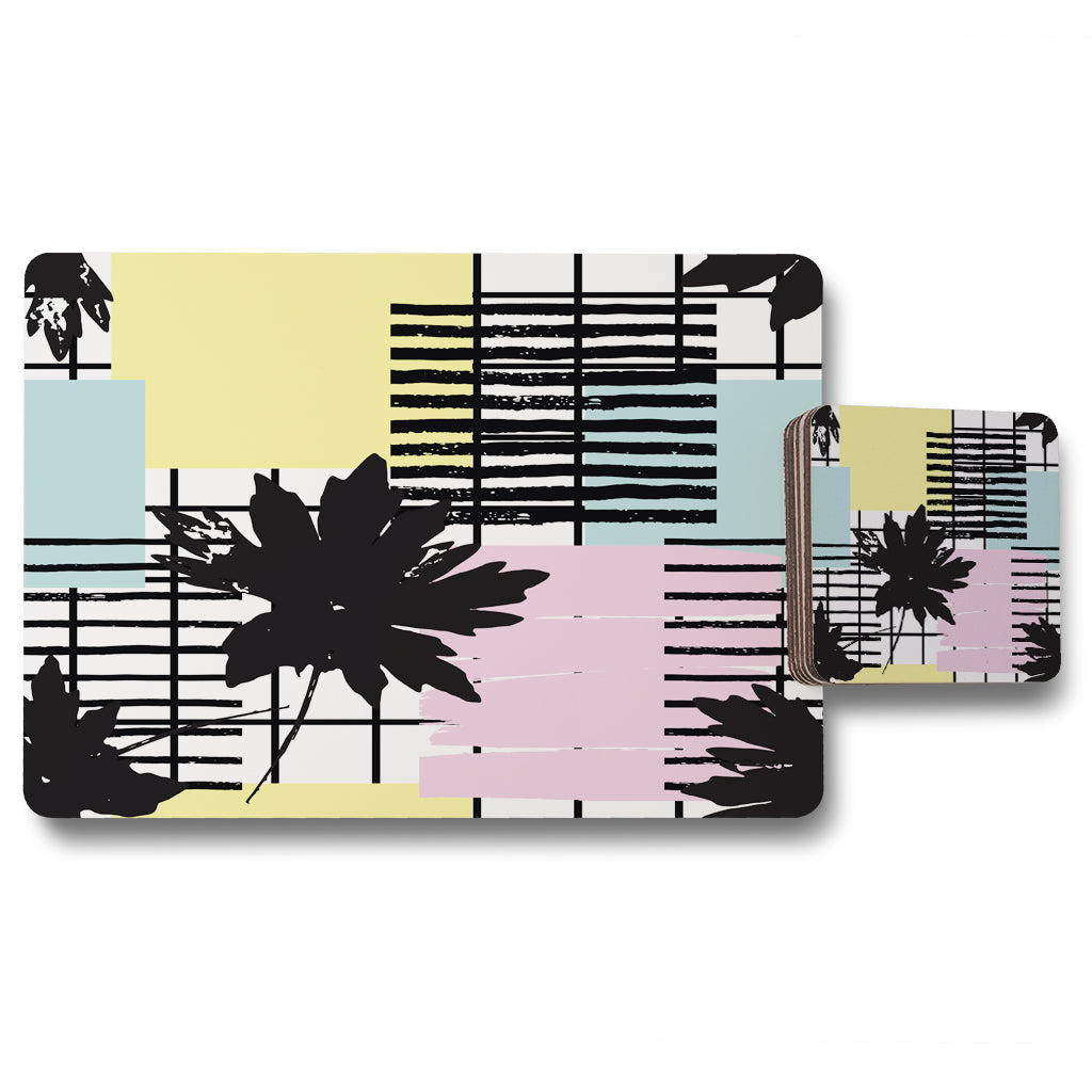 New Product Geometric Shape & Leaf Print (Placemat & Coaster Set)  - Andrew Lee Home and Living