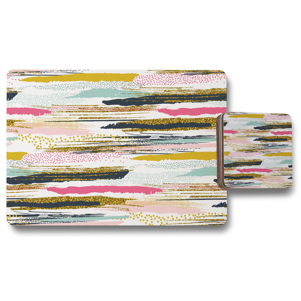 New Product Coloured Stripes & Spots (Placemat & Coaster Set)  - Andrew Lee Home and Living