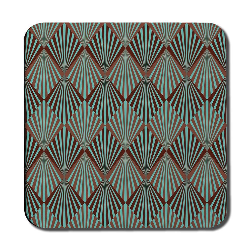 Green Geometric Rays (Coaster) - Andrew Lee Home and Living