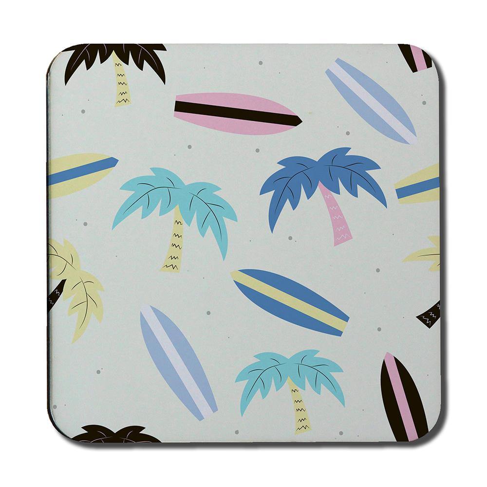 Surf Boards & Palm Trees (Coaster) - Andrew Lee Home and Living