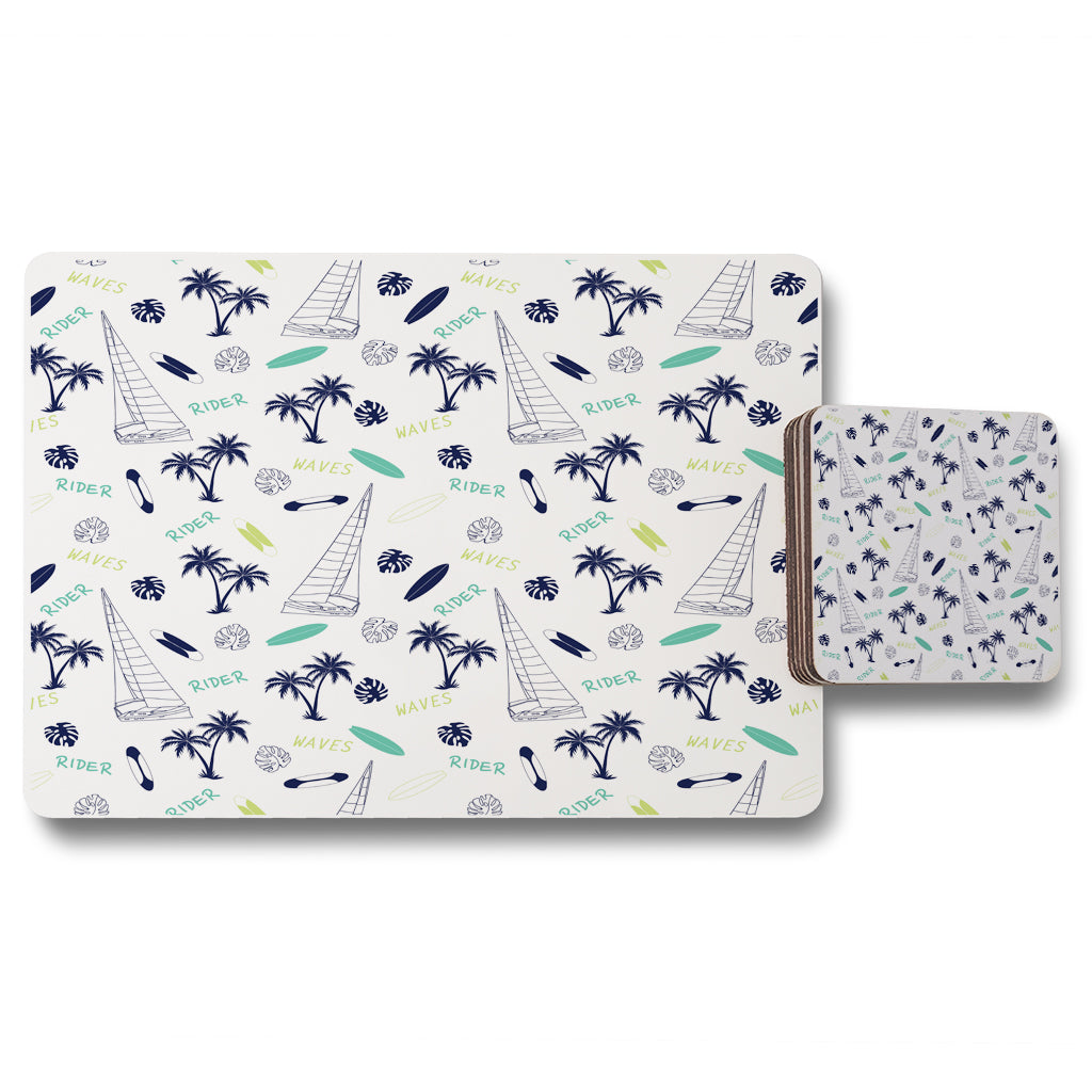 New Product Waves Rider (Placemat & Coaster Set)  - Andrew Lee Home and Living