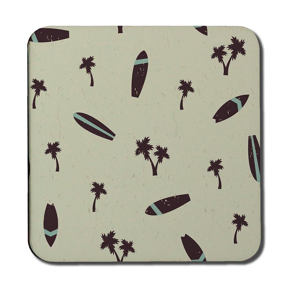 Surf Board & Palm Silhouettes (Coaster) - Andrew Lee Home and Living