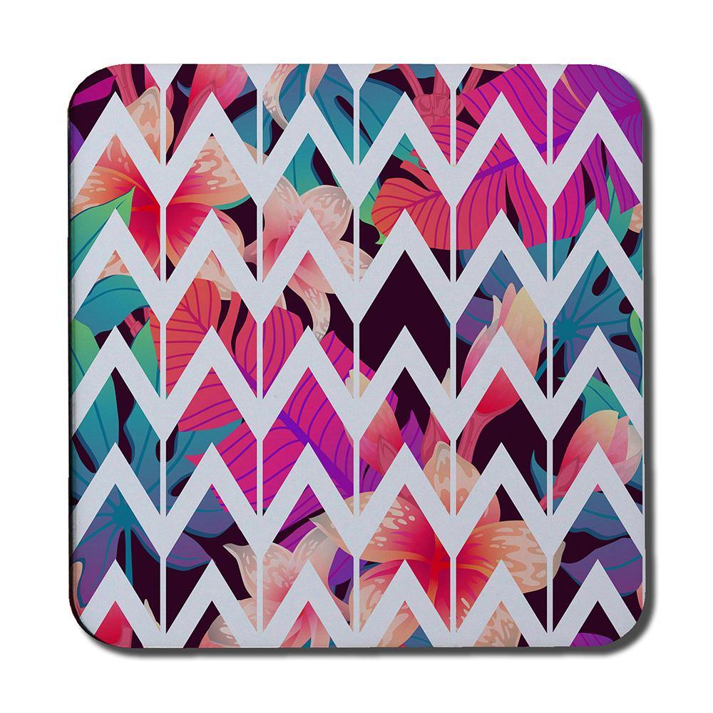 Tropical Geometric Zig Zags (Coaster) - Andrew Lee Home and Living