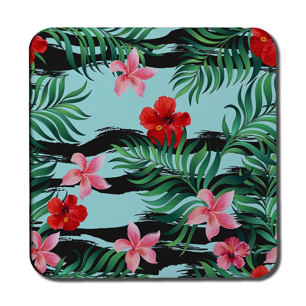 Red & Pink Tropical Plants (Coaster) - Andrew Lee Home and Living