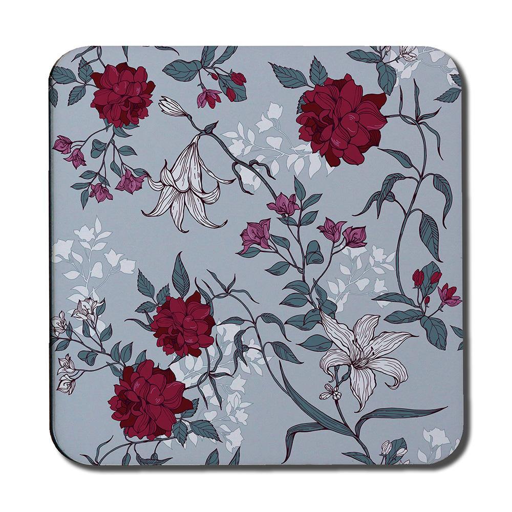 Red & White Winter Floral (Coaster) - Andrew Lee Home and Living