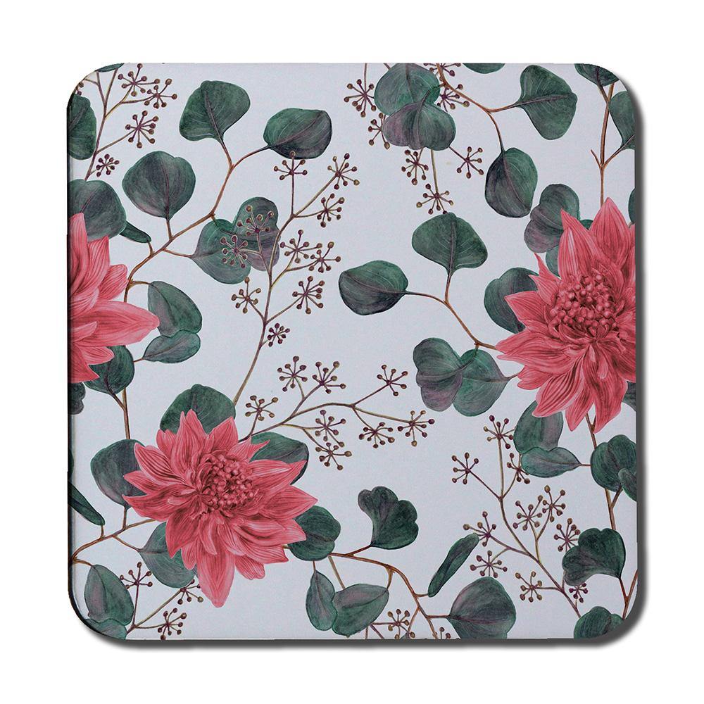 Red Flowers, Green Leaves (Coaster) - Andrew Lee Home and Living