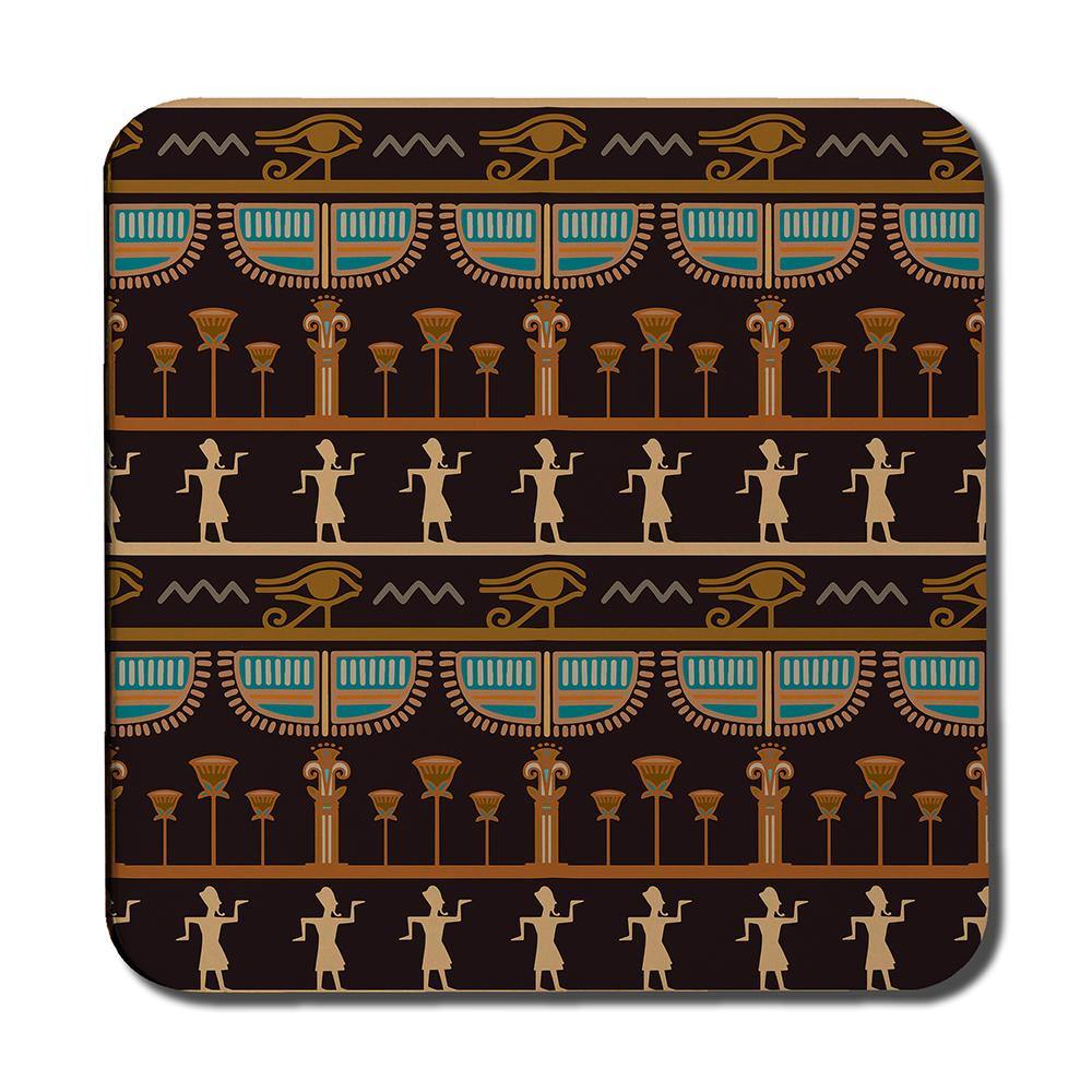 Orange & Black Hieroglyphs (Coaster) - Andrew Lee Home and Living