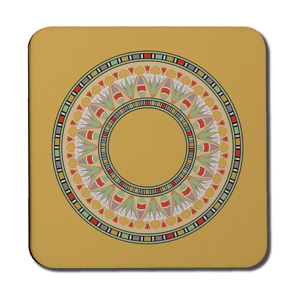 Orange Circle Ornament. Round Frame (Coaster) - Andrew Lee Home and Living