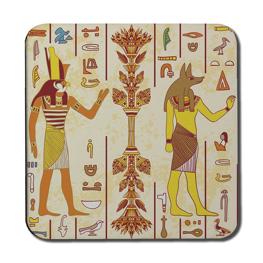 Egyptian Gods & Ancient Egyptian Hieroglyphs (Coaster) - Andrew Lee Home and Living