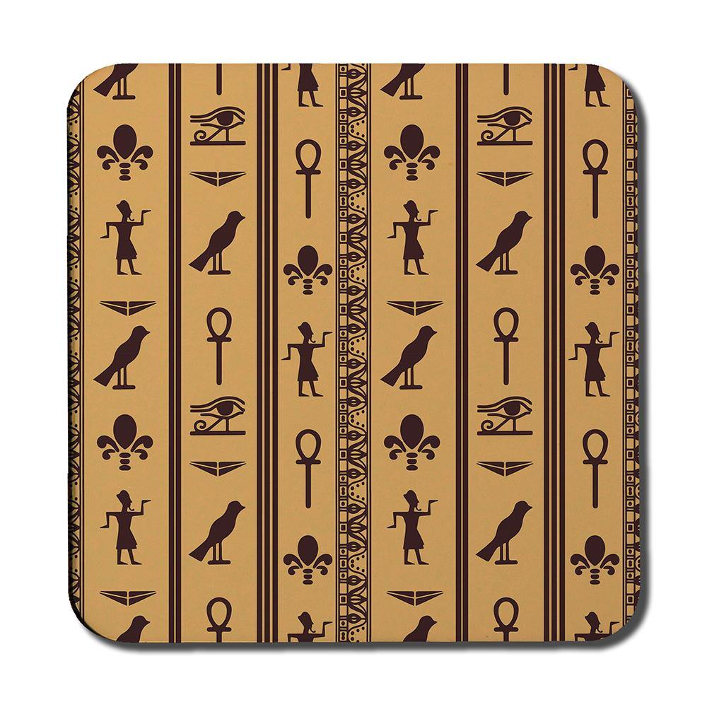 Eye of Horus, Pharaoh, Flowers, Pyramid, Bird, Ankh (Coaster) - Andrew Lee Home and Living
