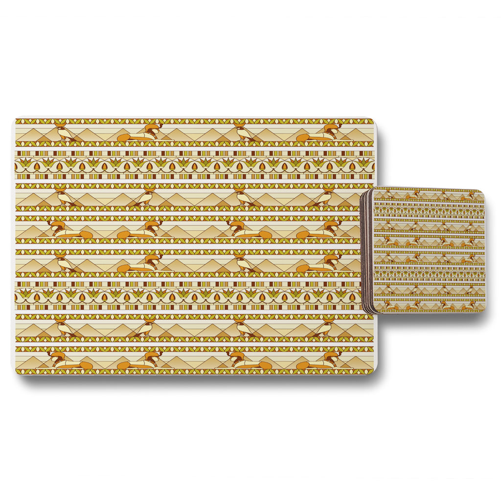 New Product Ornament of Ancient Egypt to The Frescoes (Placemat & Coaster Set)  - Andrew Lee Home and Living