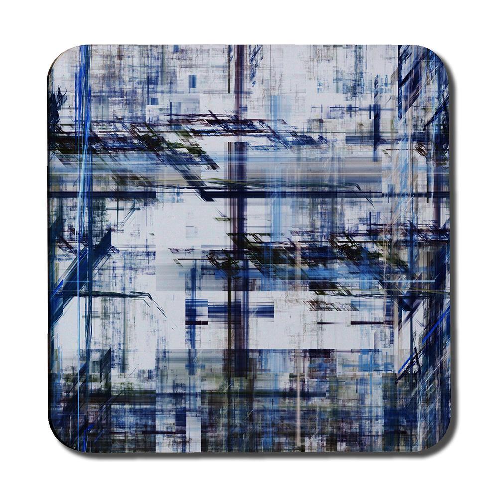 Blue Grunge Pattern (Coaster) - Andrew Lee Home and Living
