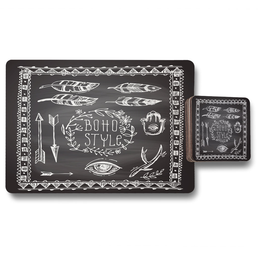 New Product Boho Style  motivating phrase (Placemat & Coaster Set)  - Andrew Lee Home and Living