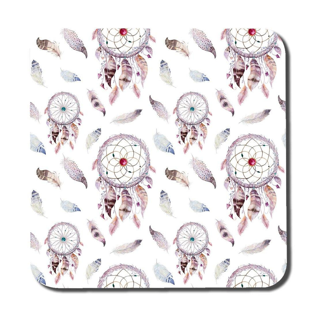 Dreamcatcher and feather pattern (Coaster) - Andrew Lee Home and Living