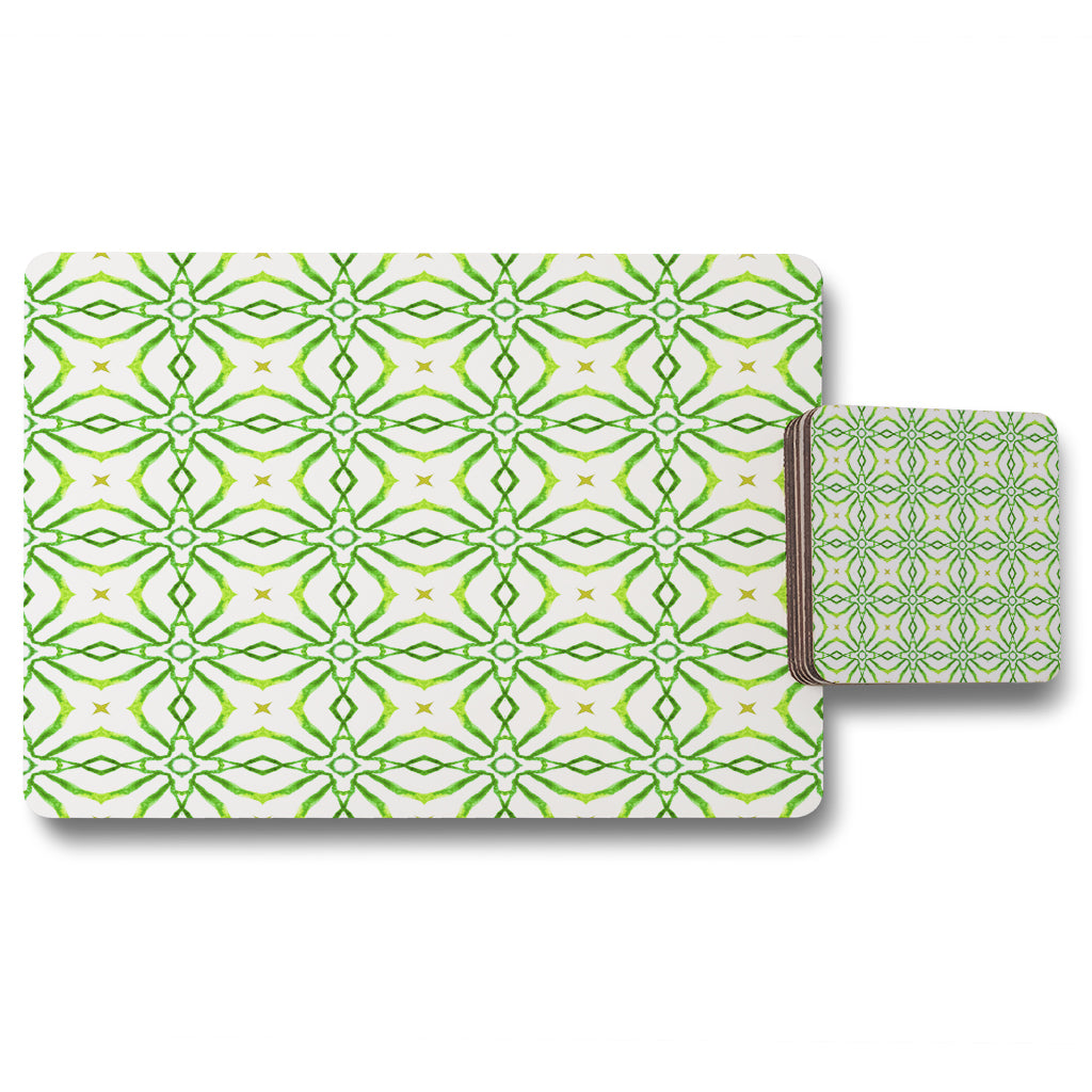 New Product Green alluring boho chic (Placemat & Coaster Set)  - Andrew Lee Home and Living