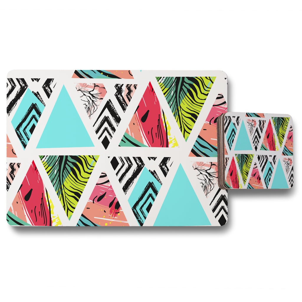 New Product Aztec and tropical palm leaves (Placemat & Coaster Set)  - Andrew Lee Home and Living