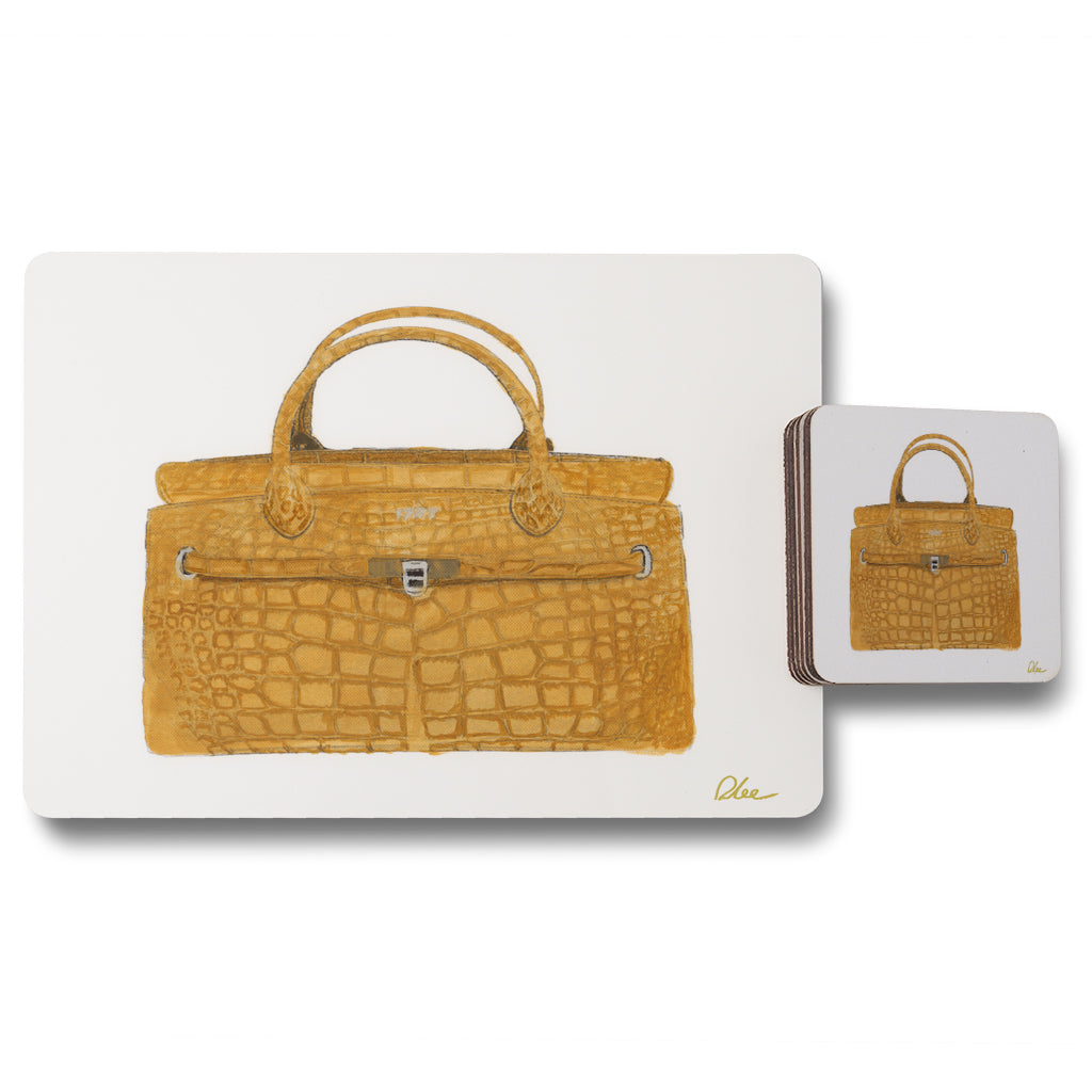 New Product Stylish Brown Bag (Placemat & Coaster Set)  - Andrew Lee Home and Living