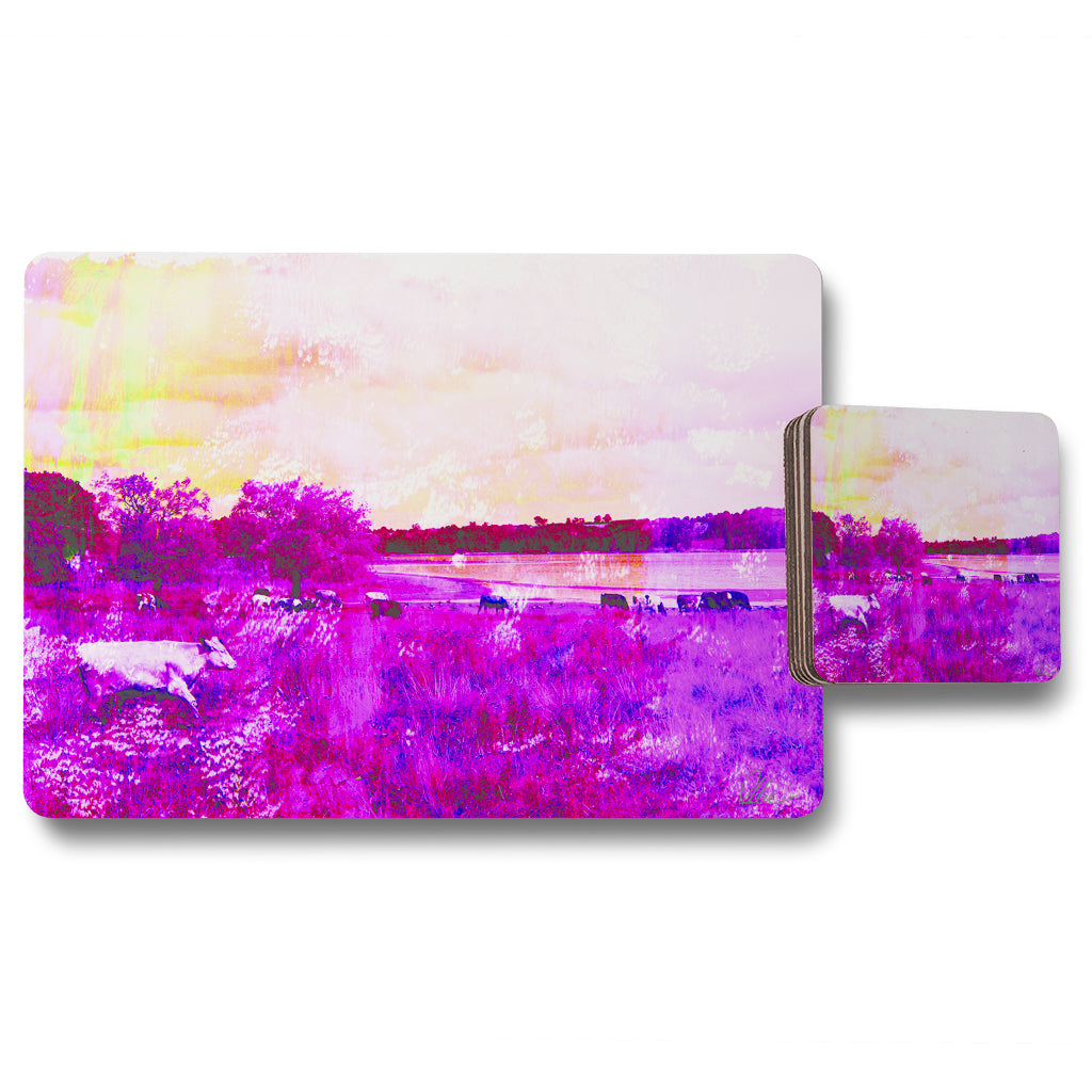 New Product Vintage pinky Cow (Placemat & Coaster Set)  - Andrew Lee Home and Living