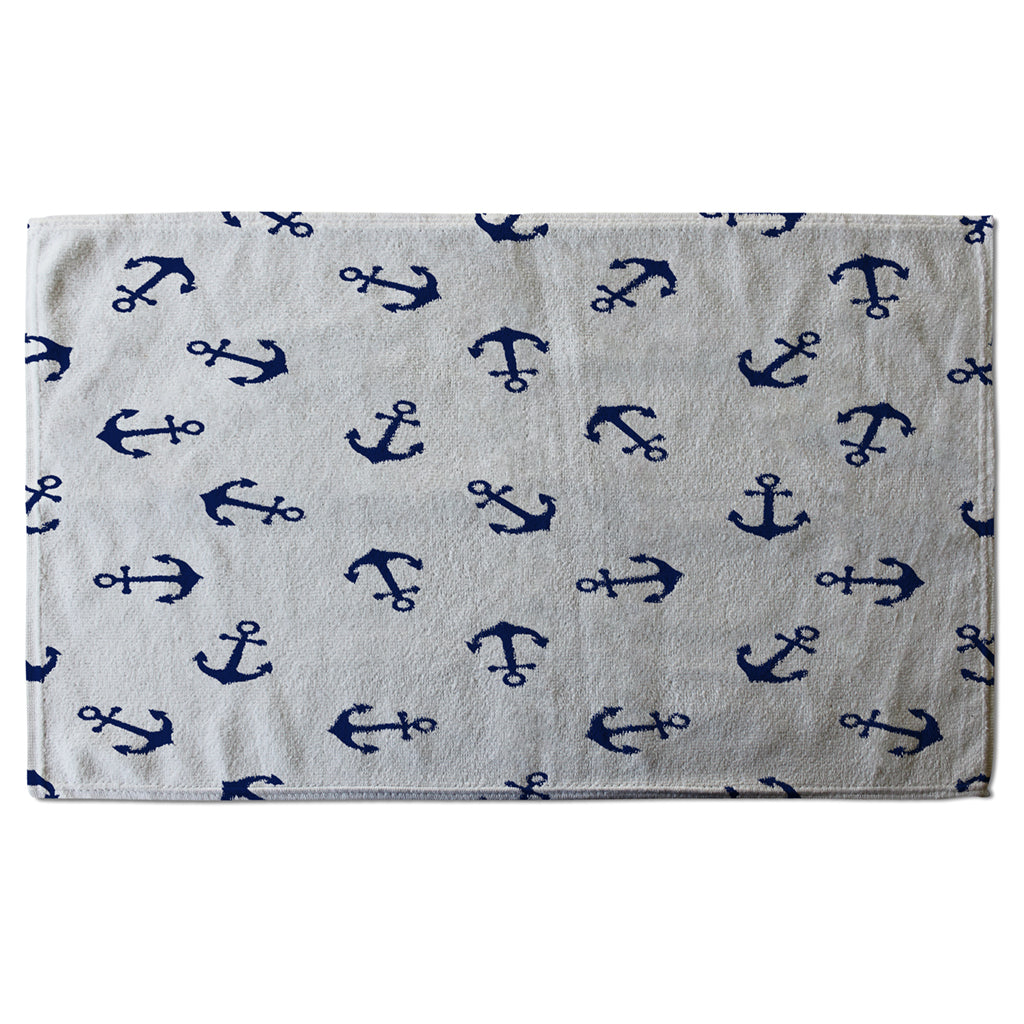 New Product Navy Anchors on White (Kitchen Towel)  - Andrew Lee Home and Living