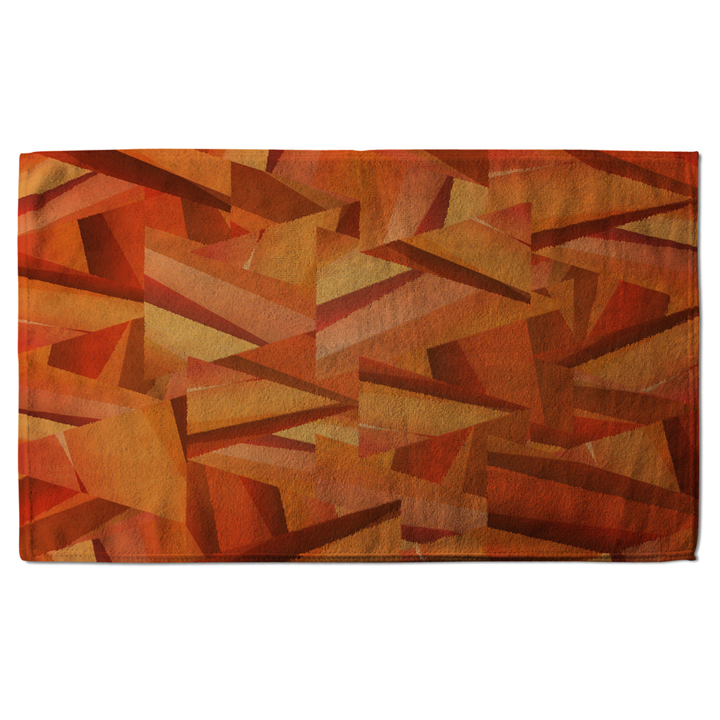 New Product Autumn Coloured Geometric Triangle Patterns (Kitchen Towel)  - Andrew Lee Home and Living