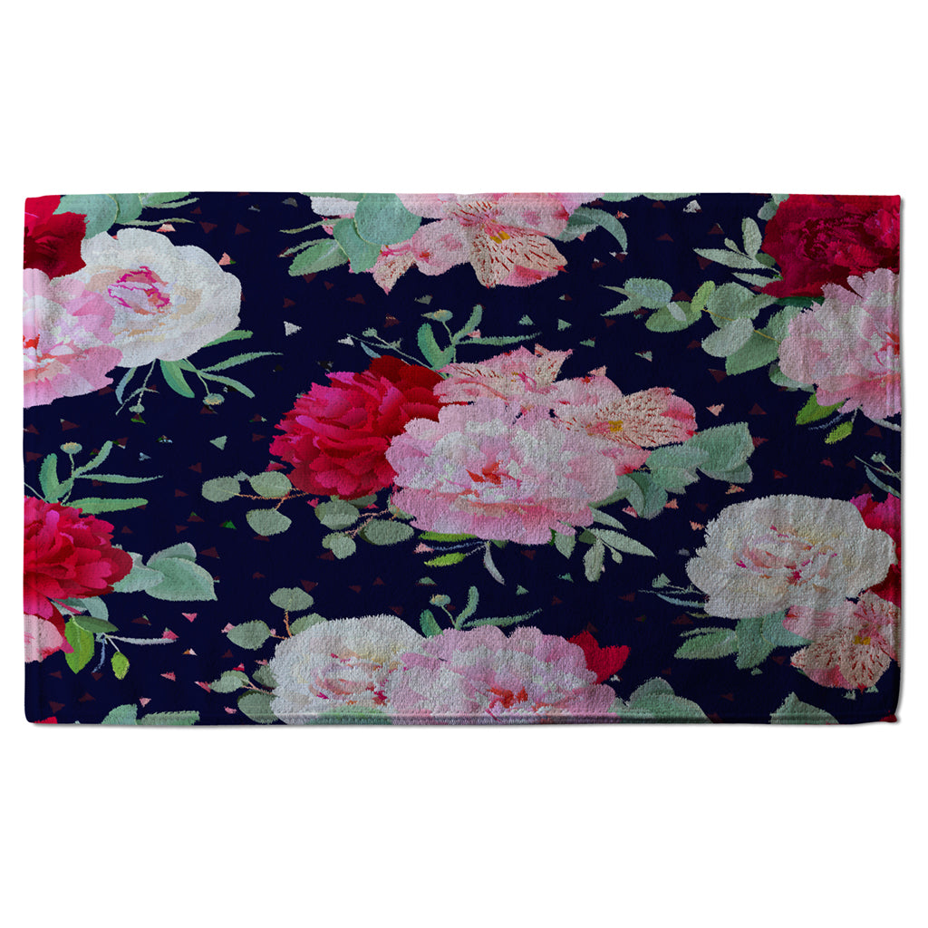 New Product Roses on Navy (Kitchen Towel)  - Andrew Lee Home and Living