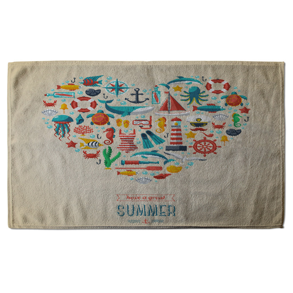 New Product Love Heart of Sealife & Nautical Items (Kitchen Towel)  - Andrew Lee Home and Living