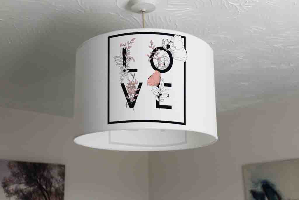 New Product Love & Flowers Typography   (Ceiling & Lamp Shade)  - Andrew Lee Home and Living