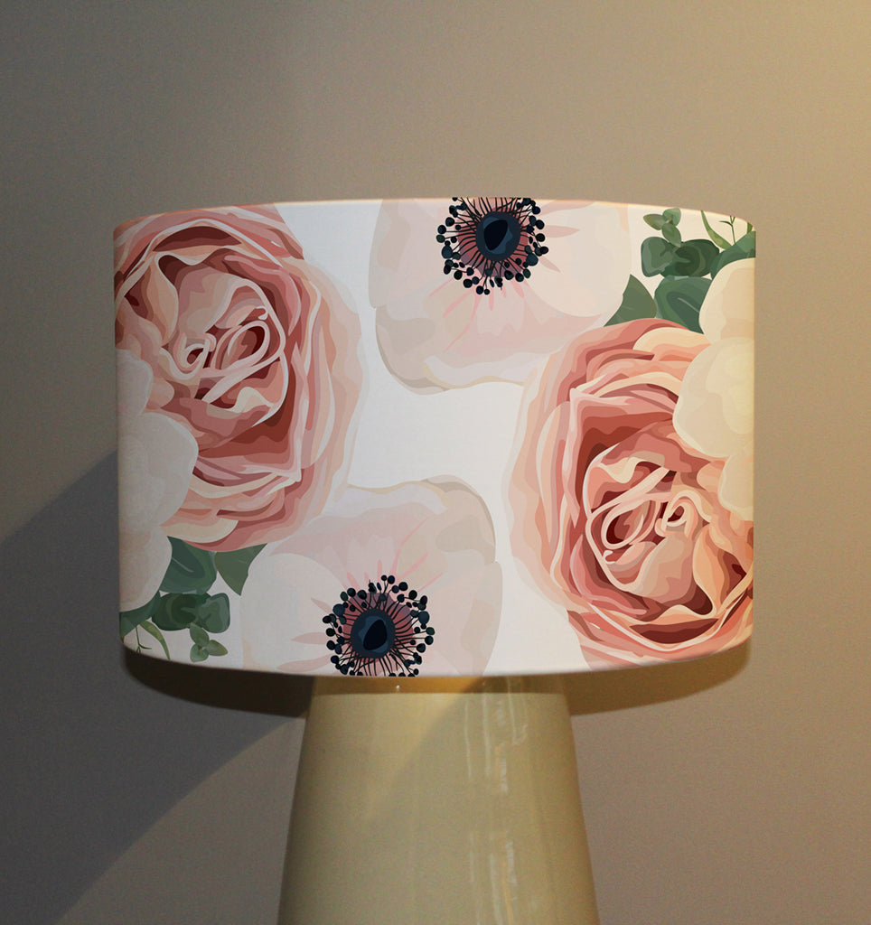 New Product Garden Flower, Pink Peach Rose, White Anemone (Ceiling & Lamp Shade)  - Andrew Lee Home and Living