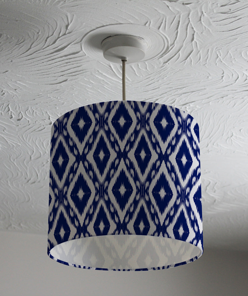 New Product Tribal Art Ikat Ogee in traditional classic blue (Ceiling & Lamp Shade)  - Andrew Lee Home and Living