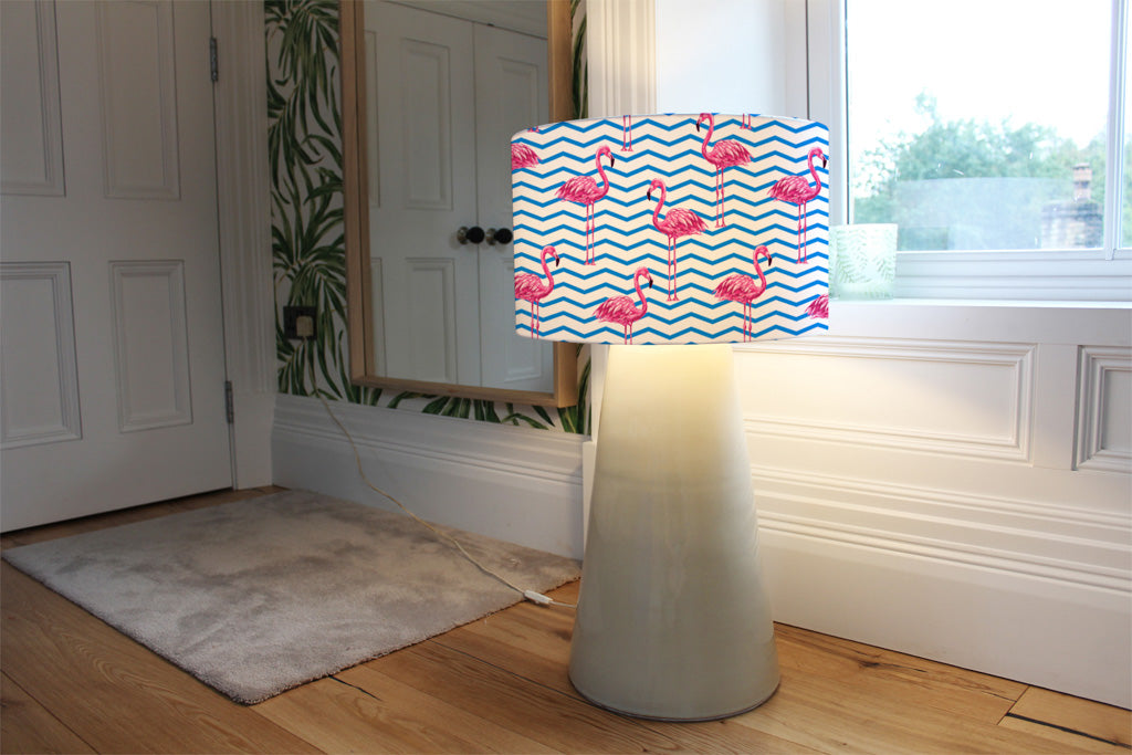 New Product Flamingo & Blue Geometric Lines (Ceiling & Lamp Shade)  - Andrew Lee Home and Living
