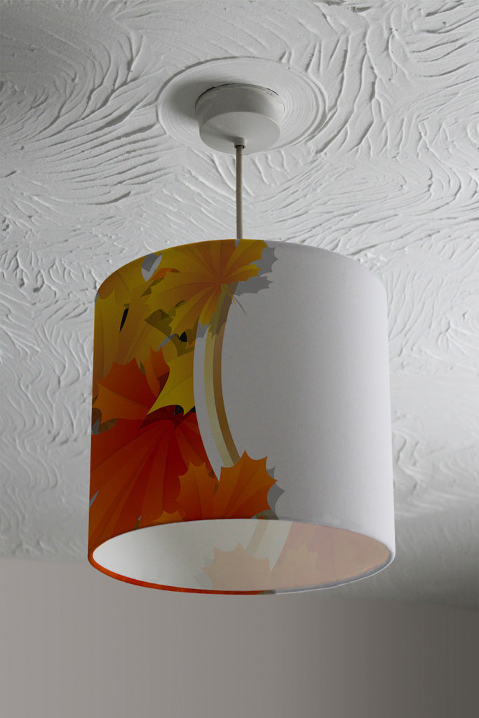 New Product Orange & Red Autumn Leaves on Black Stripes (Ceiling & Lamp Shade)  - Andrew Lee Home and Living