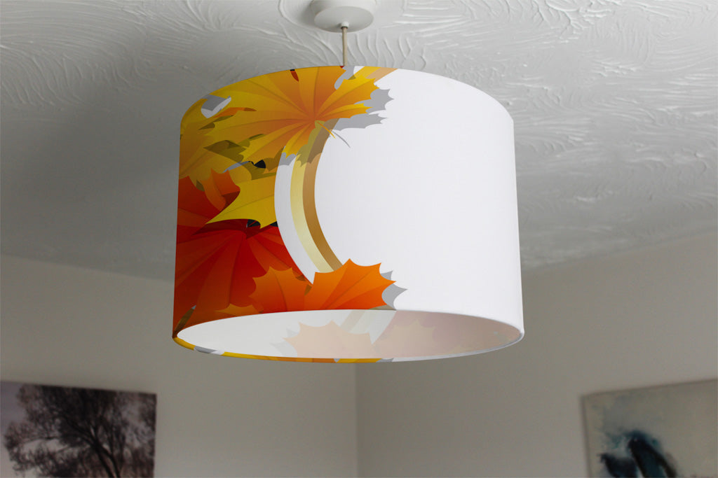 New Product Orange & Red Autumn Leaves on Black Stripes (Ceiling & Lamp Shade)  - Andrew Lee Home and Living