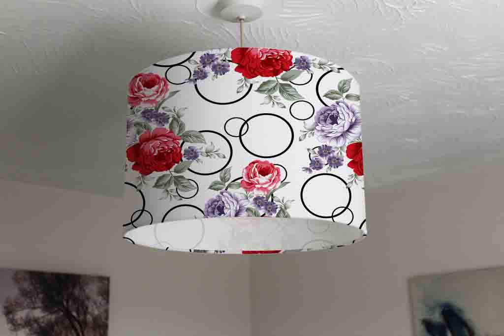 New Product Red Roses on white background (Ceiling & Lamp Shade)  - Andrew Lee Home and Living
