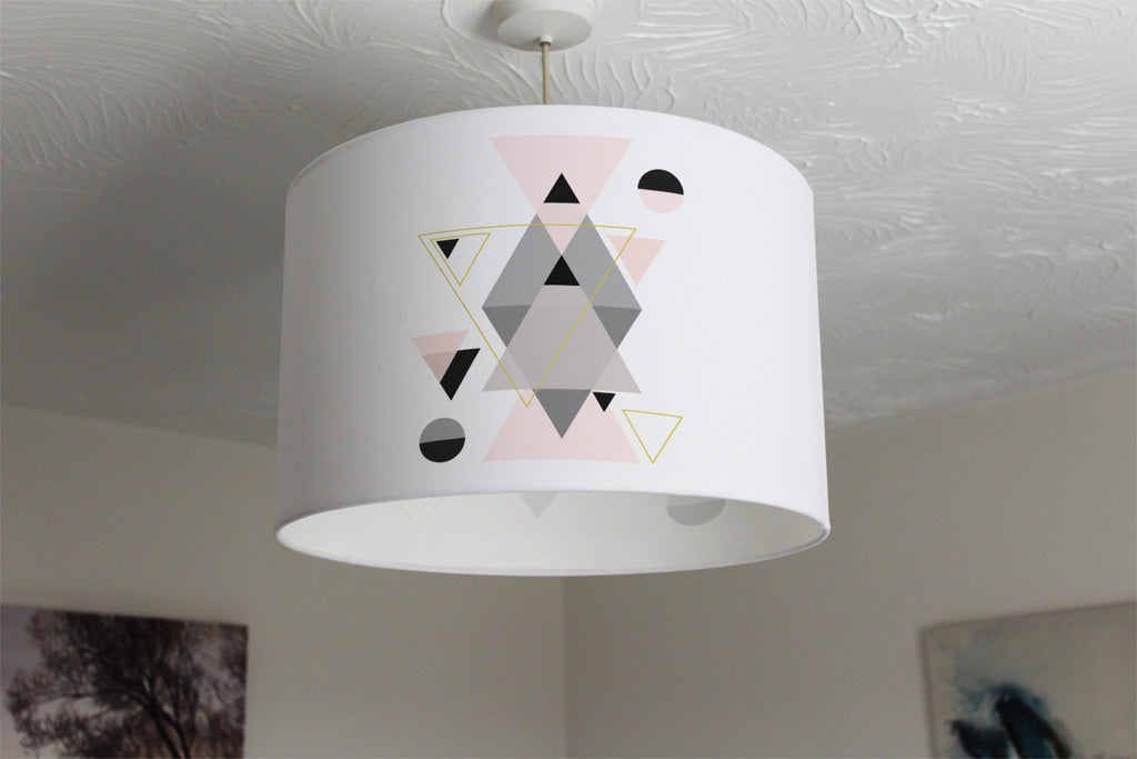 New Product Pink & Grey Geometric Triangles (Ceiling & Lamp Shade)  - Andrew Lee Home and Living