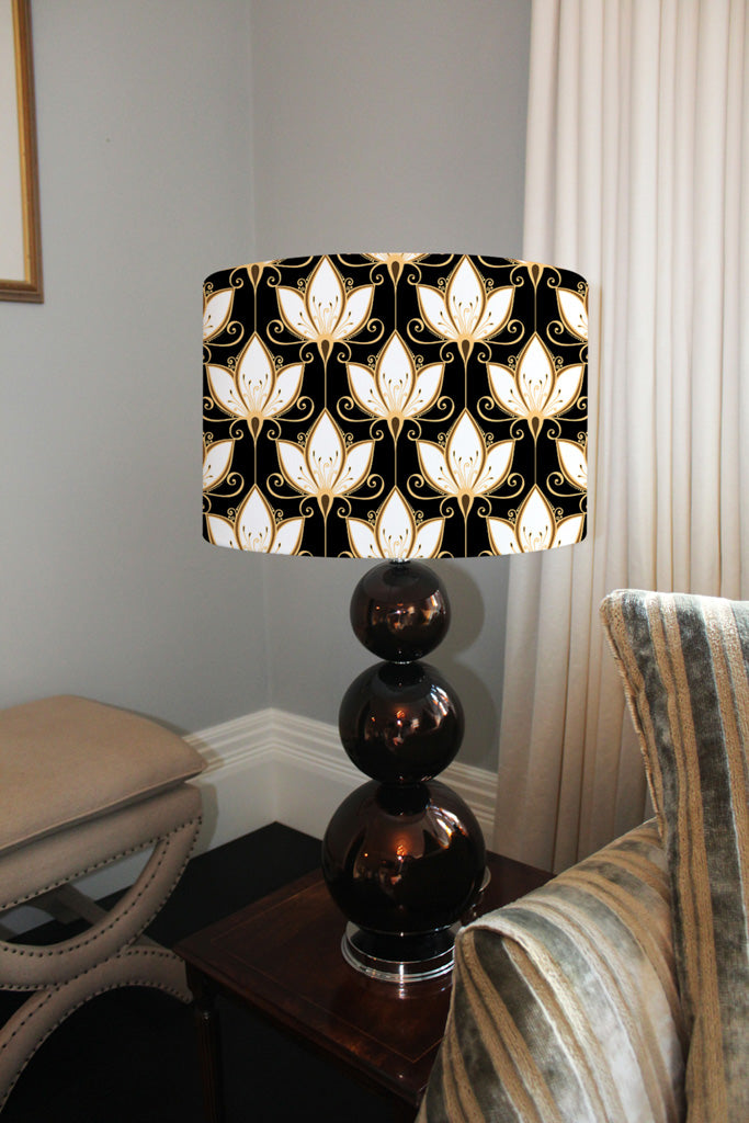 New Product Black & Gold Floral Pattern (Ceiling & Lamp Shade)  - Andrew Lee Home and Living