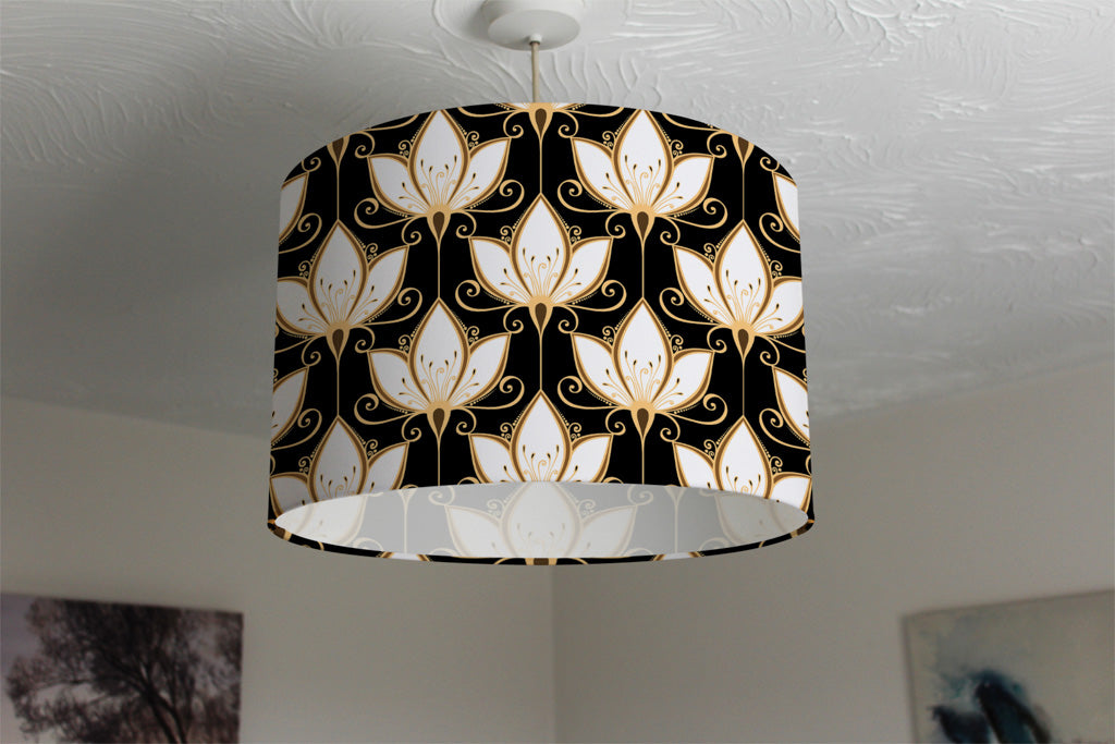 New Product Black & Gold Floral Pattern (Ceiling & Lamp Shade)  - Andrew Lee Home and Living