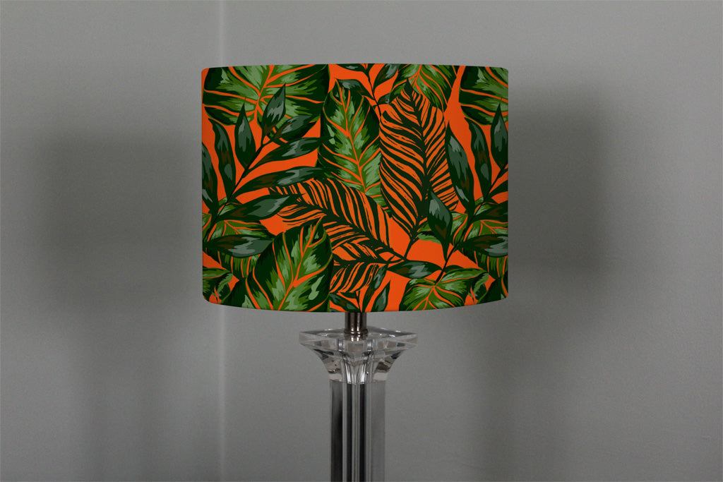 New Product Green Tropical Leaves on Orange (Ceiling & Lamp Shade)  - Andrew Lee Home and Living