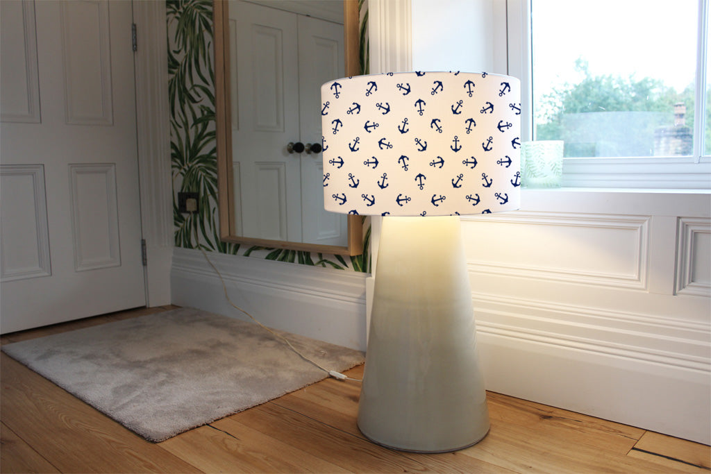 New Product Navy Anchors on White (Ceiling & Lamp Shade)  - Andrew Lee Home and Living