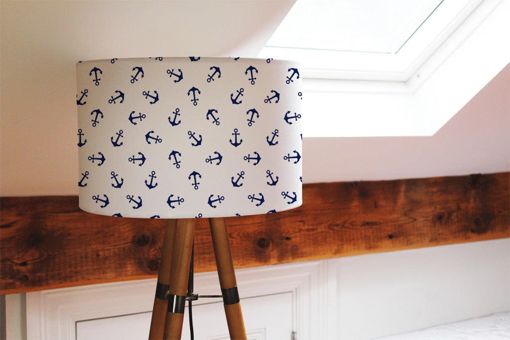 New Product Navy Anchors on White (Ceiling & Lamp Shade)  - Andrew Lee Home and Living