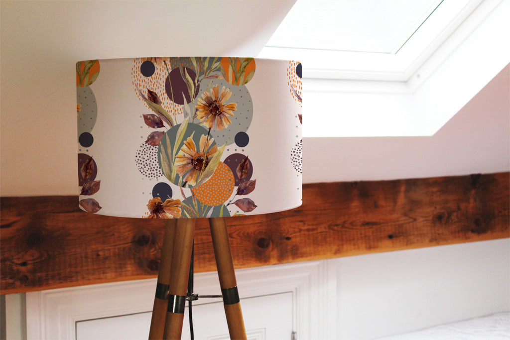 New Product Orange Geometric With Flowers (Ceiling & Lamp Shade)  - Andrew Lee Home and Living
