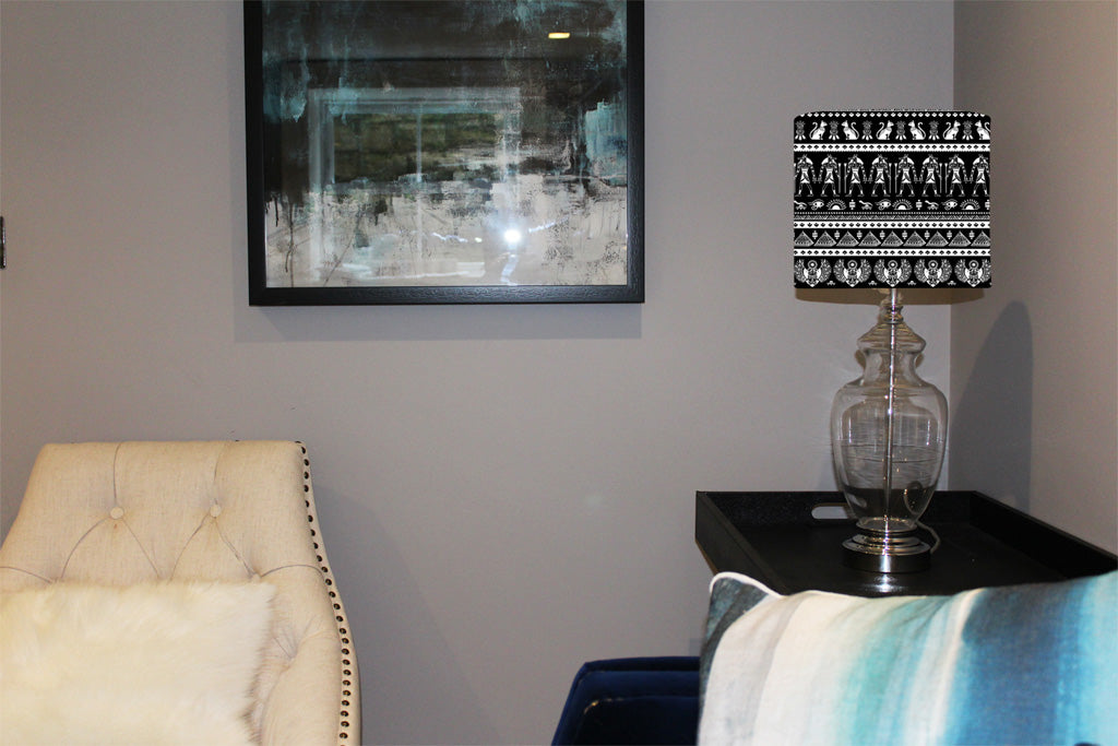 New Product Heiroglyphs on Black (Ceiling & Lamp Shade)  - Andrew Lee Home and Living