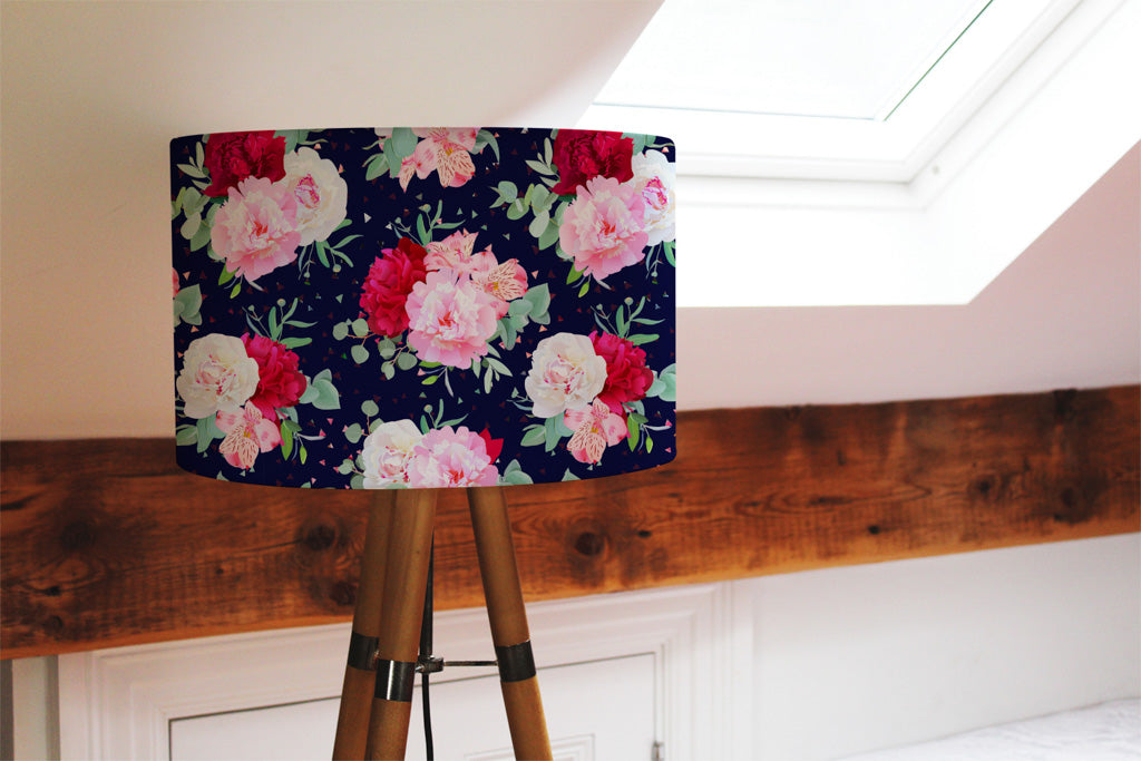 New Product Roses on Navy (Ceiling & Lamp Shade)  - Andrew Lee Home and Living